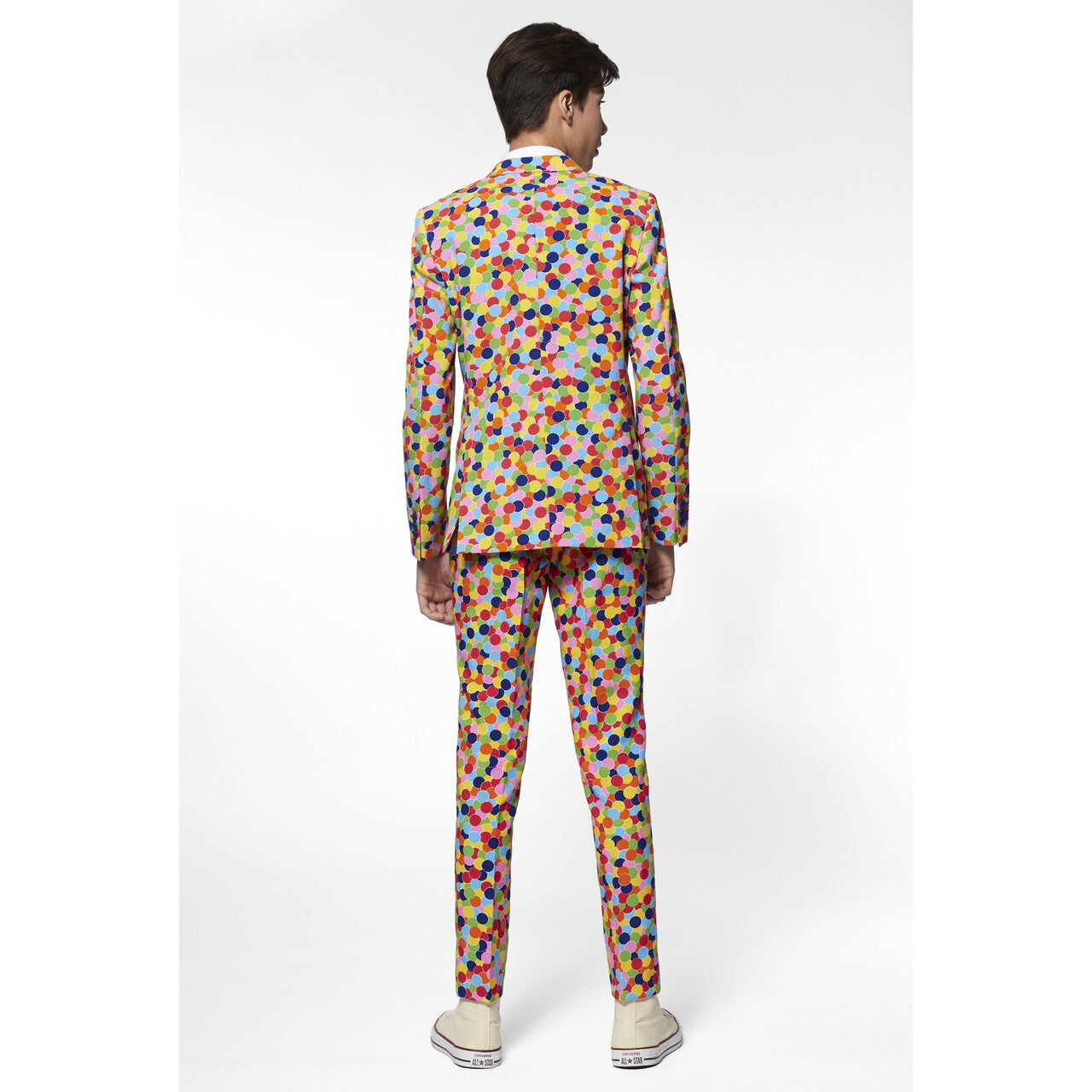 Op deze afbeelding zie je een Kostuums, van het merk Opposuits. Ontplofte Gekleurde Confetti Kanon Jongen Kostuum
