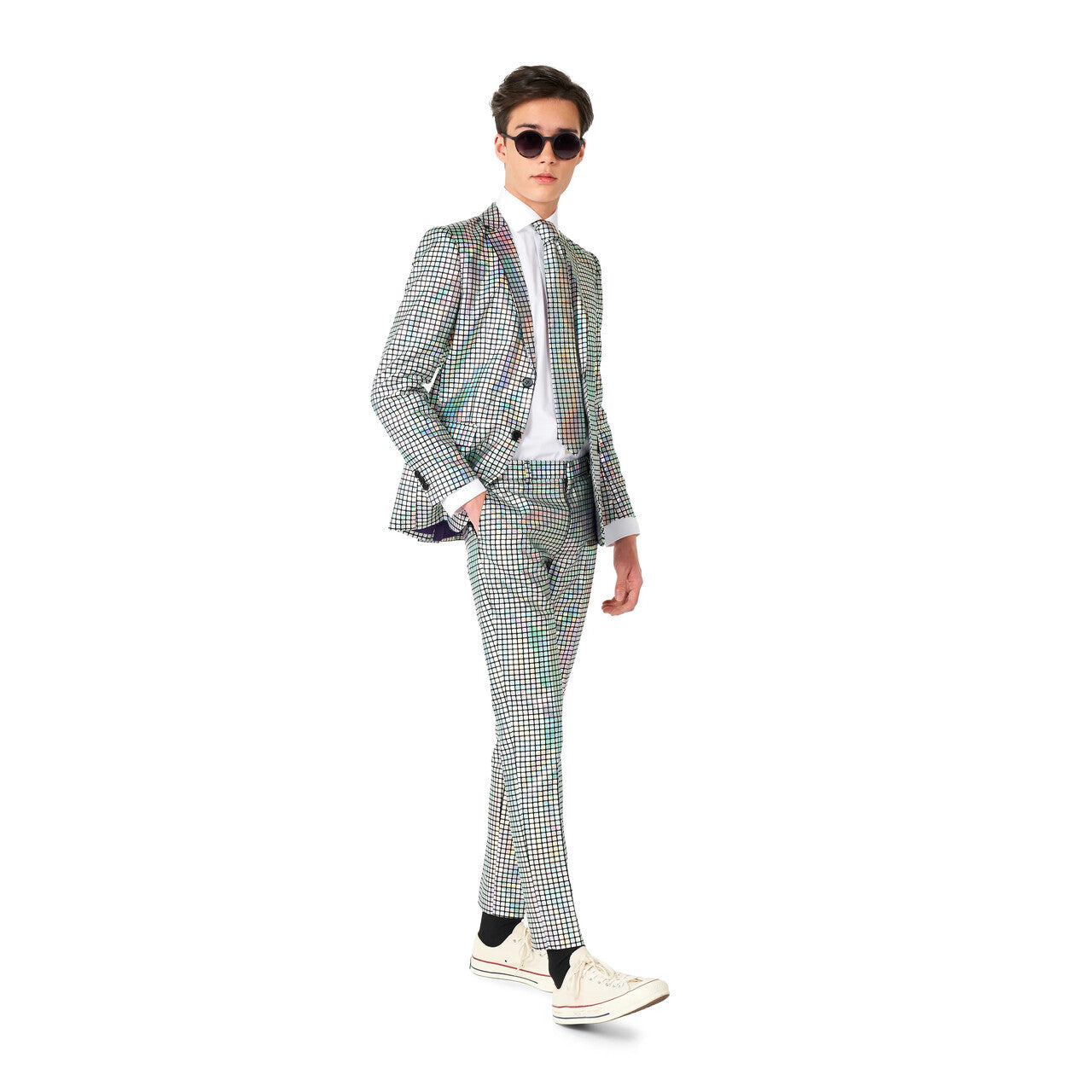 Op deze afbeelding zie je een Kostuums, van het merk Opposuits. Teen Boys Dizzy Discocheckers Jongen Kostuum