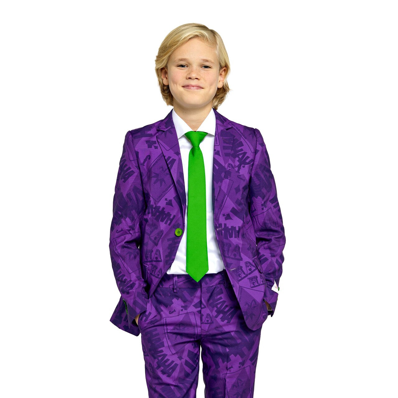 Op deze afbeelding zie je een Kostuums, van het merk Opposuits. Teen Boys The Joker™ Jongen Kostuum