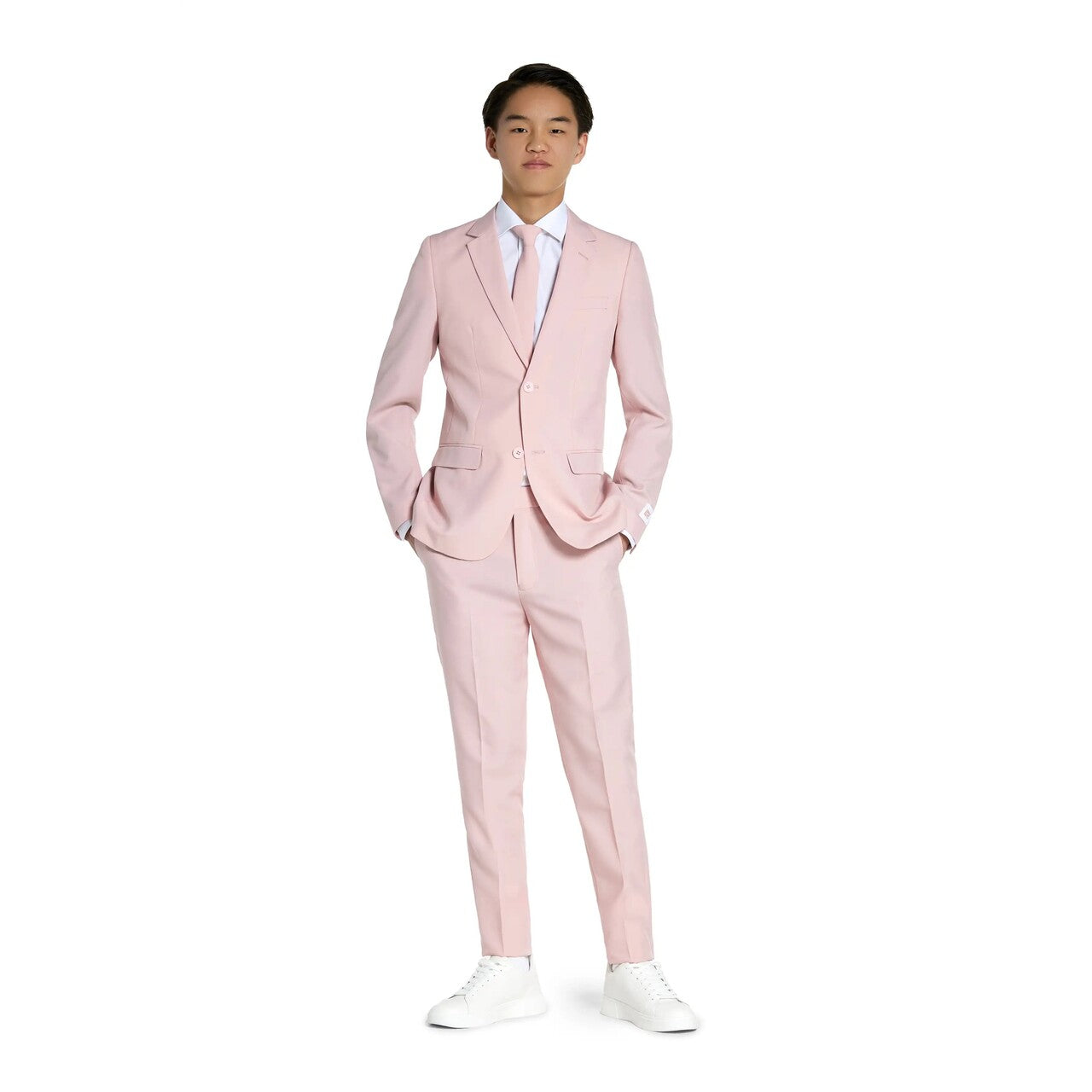 Op deze afbeelding zie je een Kostuums, van het merk Opposuits. Lush Blush Baby Roze Jongen Kostuum