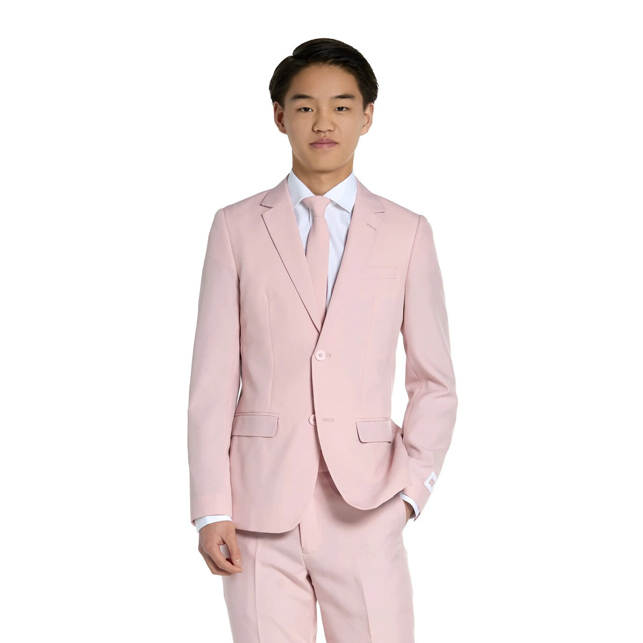 Op deze afbeelding zie je een Kostuums, van het merk Opposuits. Lush Blush Baby Roze Jongen Kostuum