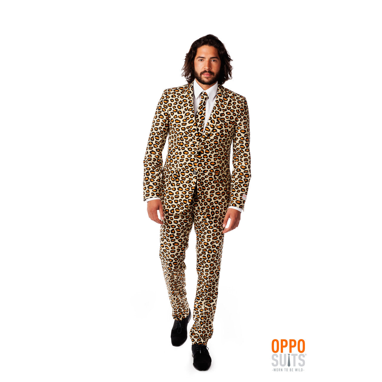Op deze afbeelding zie je een Kostuums, van het merk Opposuits. Bruin Fout Luipaard Opposuit Kostuum Pooier Pimp The Jag Man