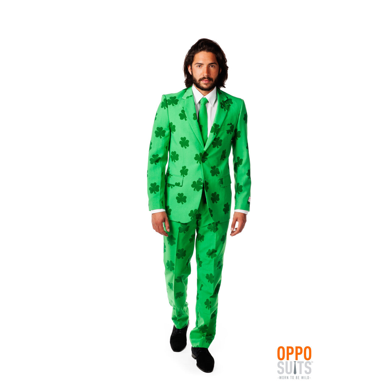 Op deze afbeelding zie je een Kostuums, van het merk Opposuits. Patrick Iers Shamrock Opposuit Kostuum Man