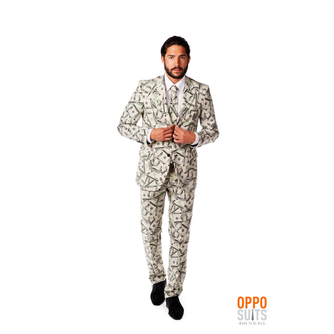 Op deze afbeelding zie je een Kostuums, van het merk Opposuits. Cashanova Big Money Pimp Opposuit Kostuum Man