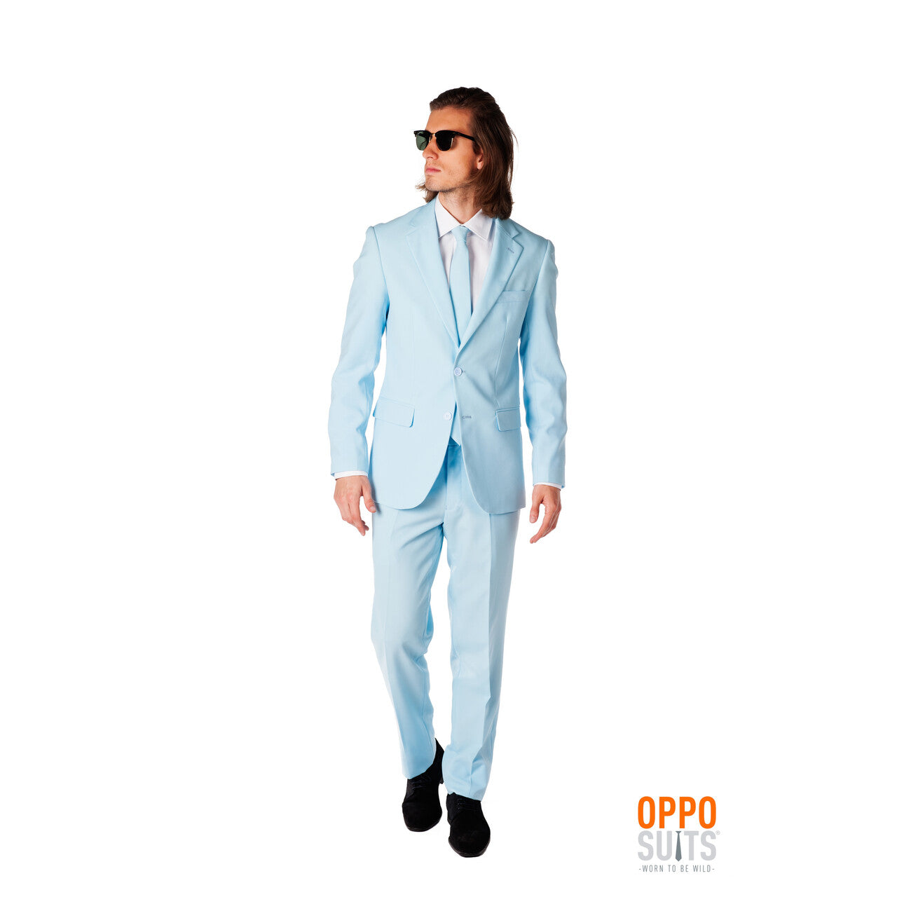 Op deze afbeelding zie je een Kostuums, van het merk Opposuits. Lichtblauw Cool Blue Opposuit Kostuum Man