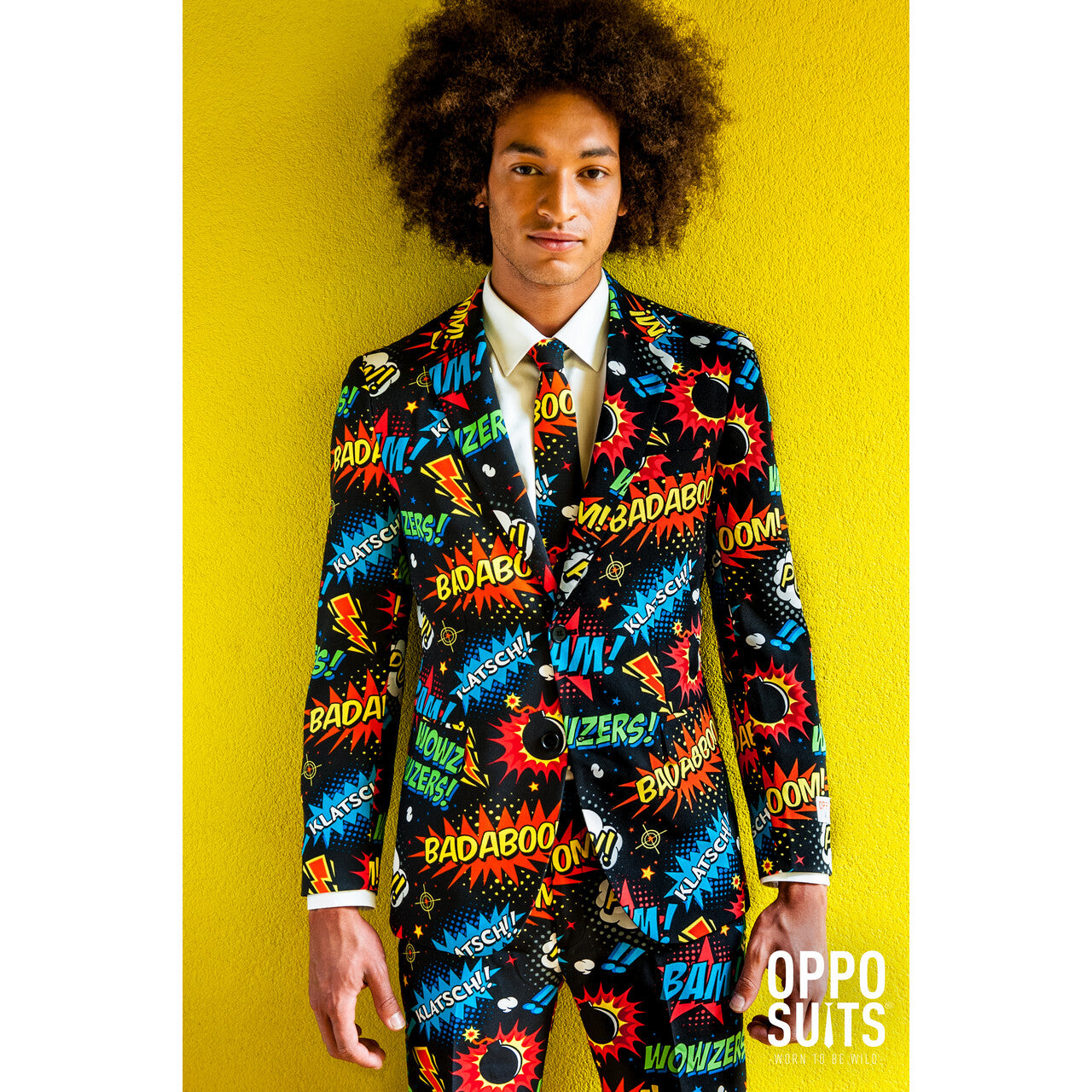 Op deze afbeelding zie je een Kostuums, van het merk Opposuits. Comic Badaboom Opposuit Kostuum Man