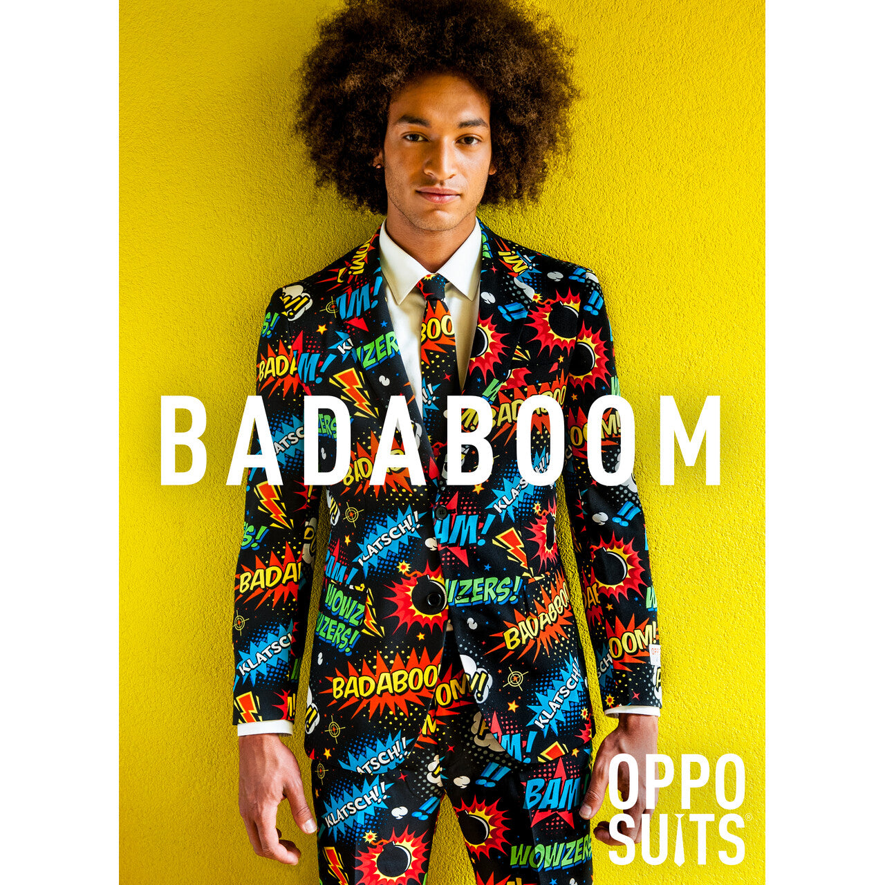 Op deze afbeelding zie je een Kostuums, van het merk Opposuits. Comic Badaboom Opposuit Kostuum Man