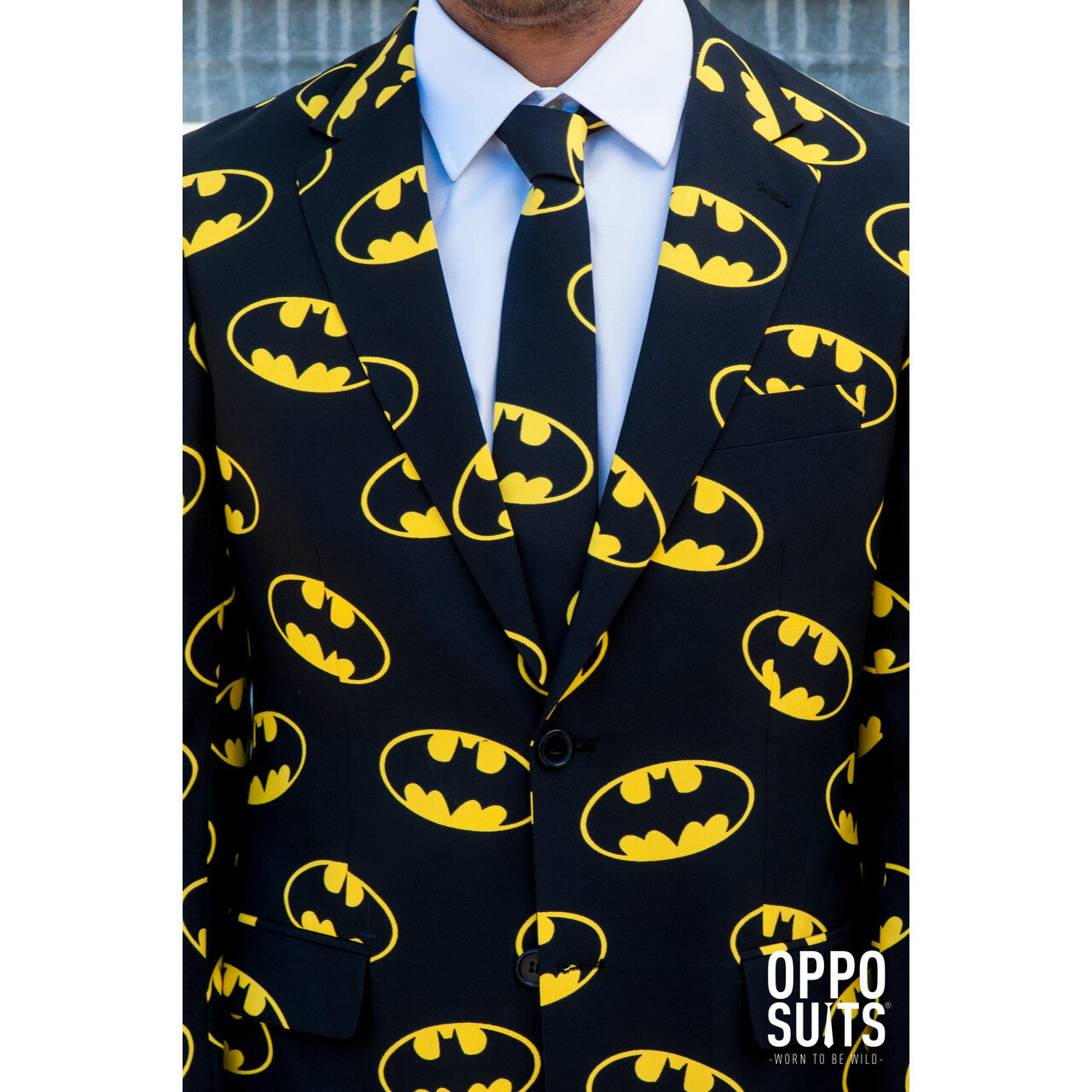 Op deze afbeelding zie je een Kostuums, van het merk Opposuits. Superheld Batman™ Opposuit Kostuum