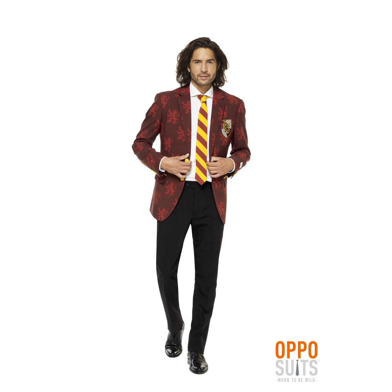 Op deze afbeelding zie je een Kostuums, van het merk Opposuits. Harry Potter™ Zweinstein Griffoendor Wapen Man Kostuum