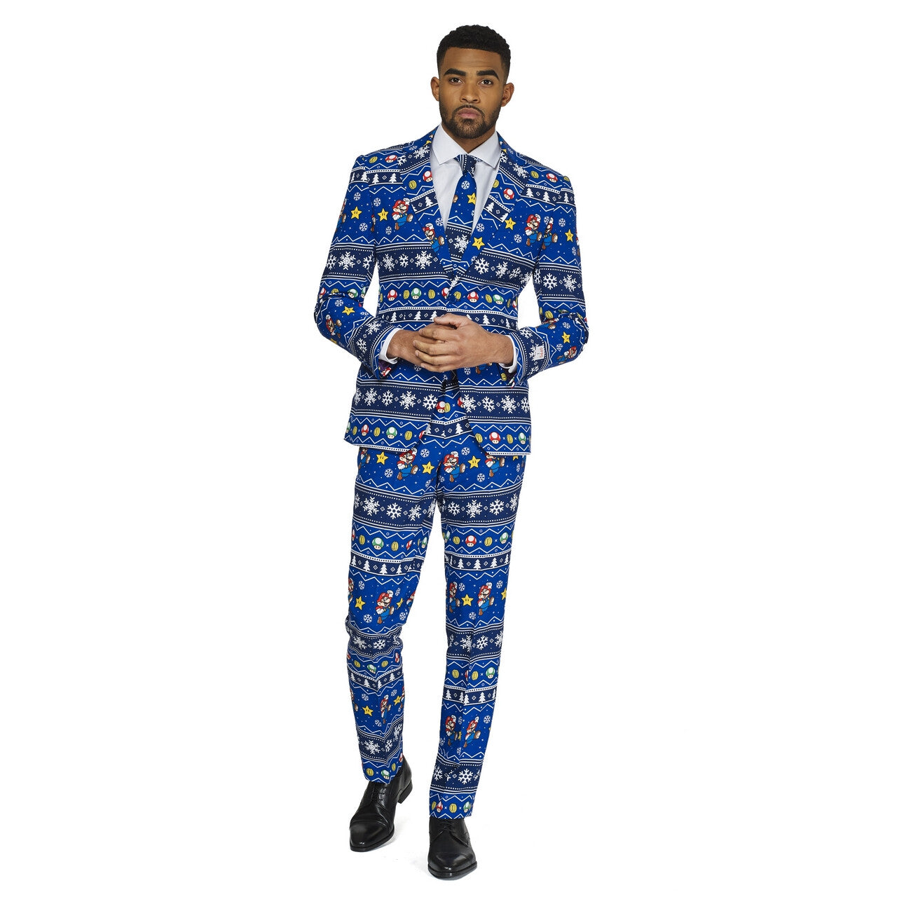 Op deze afbeelding zie je een Kostuums, van het merk Opposuits. Merry Mario™ Kerst Computerspel Man Kostuum