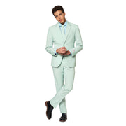Op deze afbeelding zie je een Kostuums, van het merk Opposuits. Helemaal Lichtgroen Magic Mint Man Kostuum