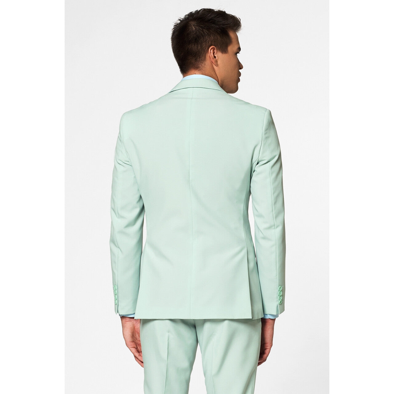 Op deze afbeelding zie je een Kostuums, van het merk Opposuits. Helemaal Lichtgroen Magic Mint Man Kostuum