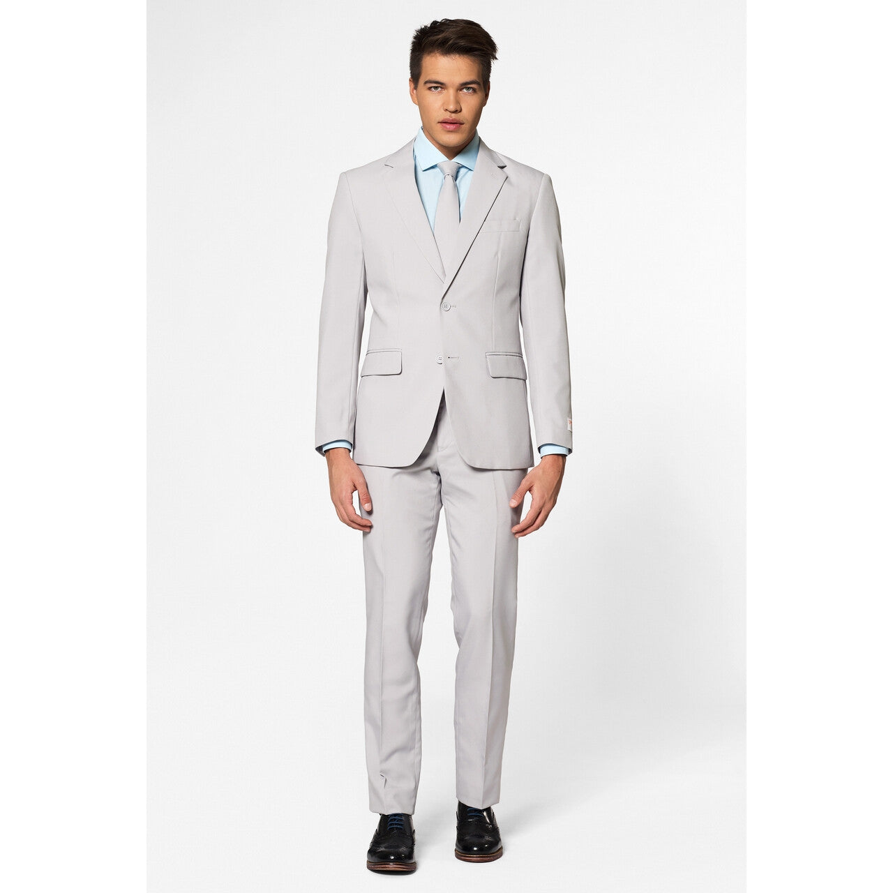 Op deze afbeelding zie je een Kostuums, van het merk Opposuits. Helemaal Grijs Groovy Grey Man Kostuum