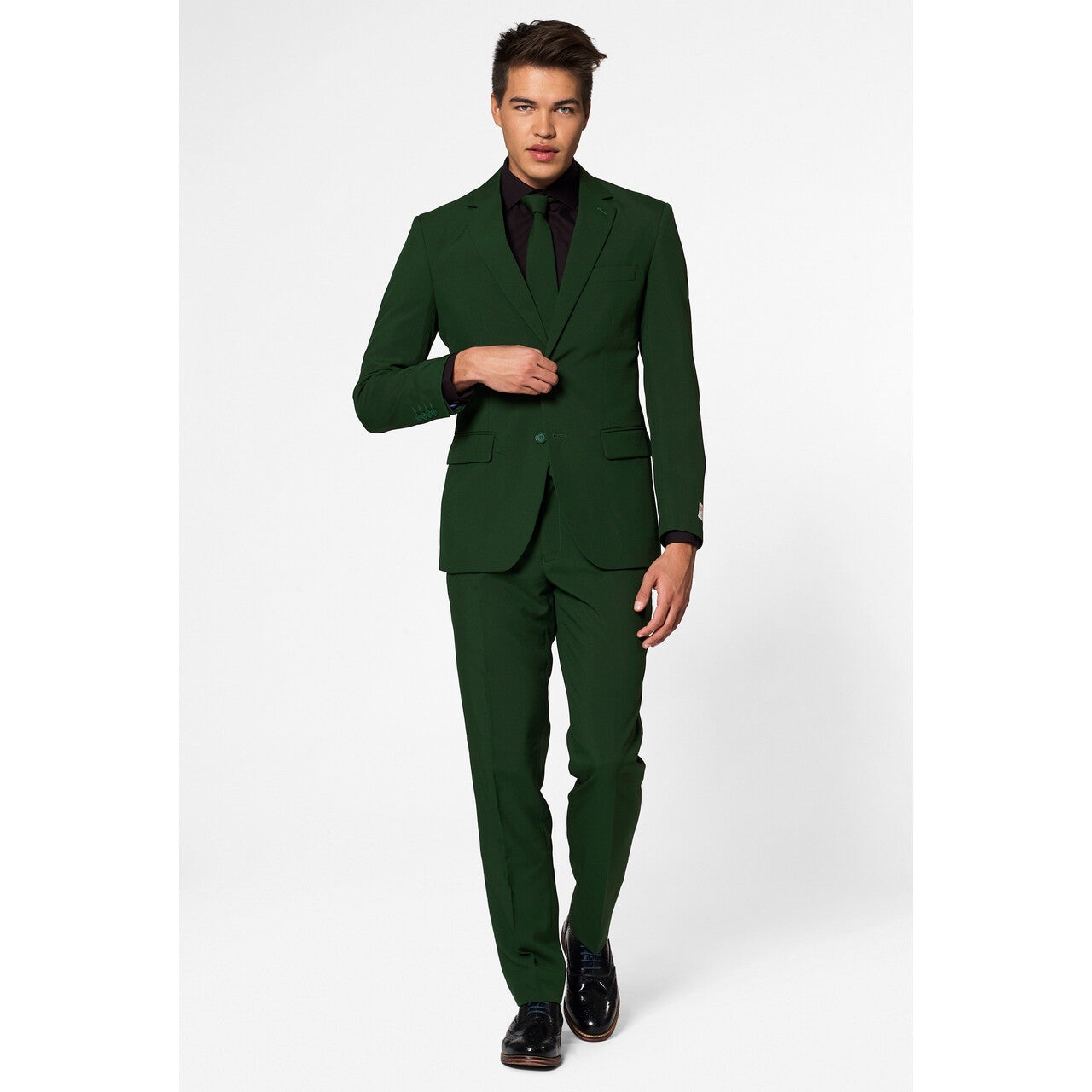 Op deze afbeelding zie je een Kostuums, van het merk Opposuits. Helemaal Donkergroen Glorious Green Man Kostuum