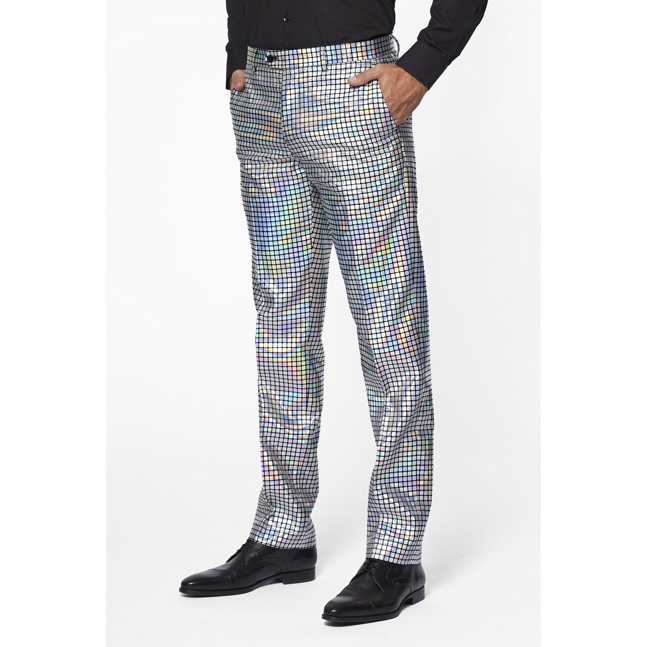 Op deze afbeelding zie je een Kostuums, van het merk Opposuits. Duizelingwekkende Discoballer Man Kostuum
