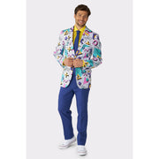 Op deze afbeelding zie je een Kostuums, van het merk Opposuits. 90s Memphis Master Saved By The Bell Opposuit Man Kostuum