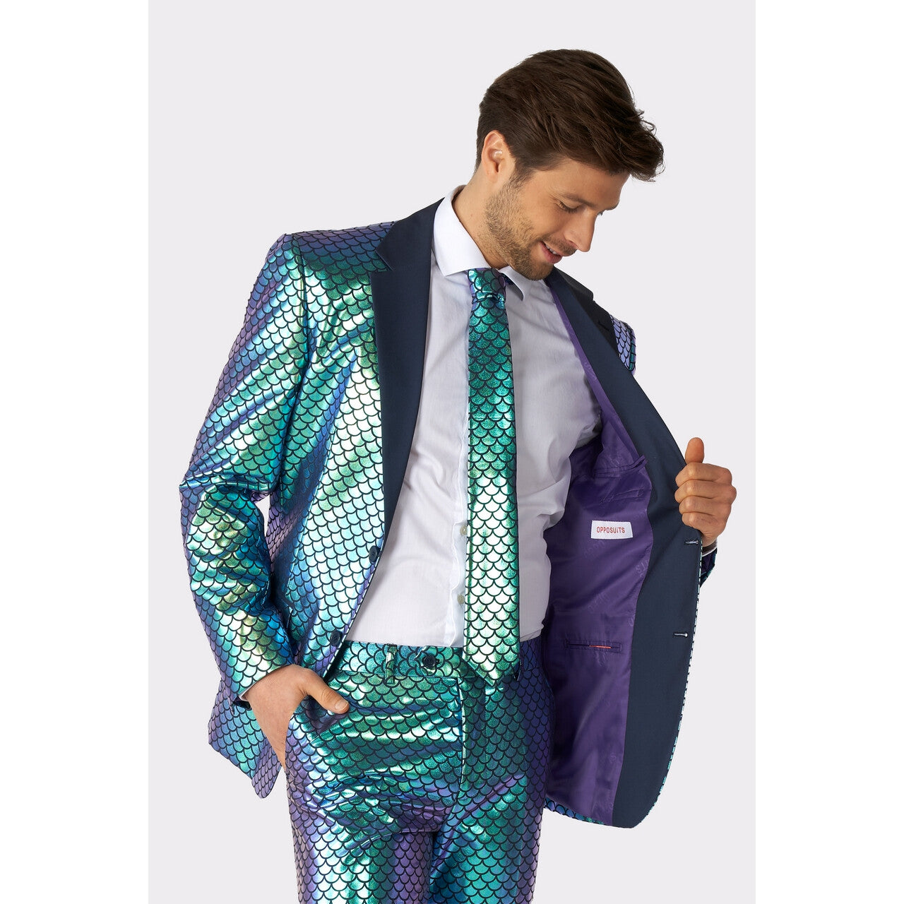 Op deze afbeelding zie je een Kostuums, van het merk Opposuits. Fancy Fish Aquaman Mermaid Opposuit Kostuum