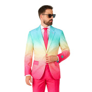 Op deze afbeelding zie je een Kostuums, van het merk Opposuits. Funky Pink Fade Man Kostuum