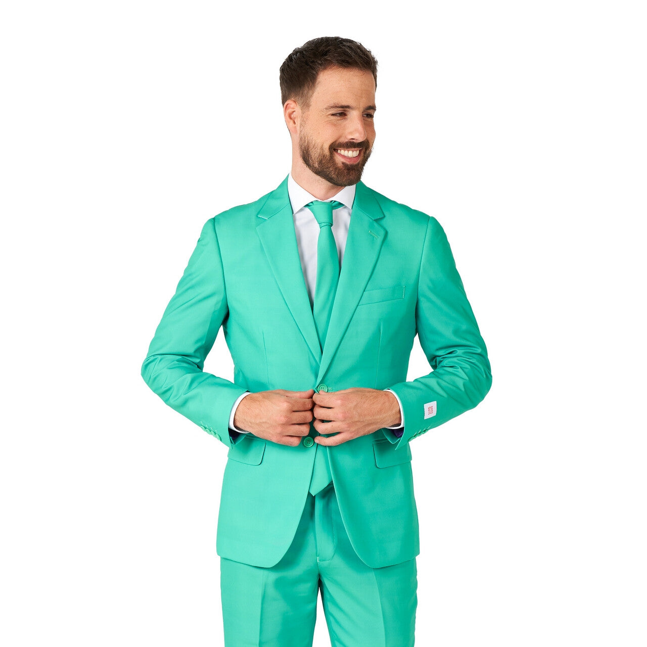 Op deze afbeelding zie je een Kostuums, van het merk Opposuits. Sportief Trendy Turquoise Man Kostuum