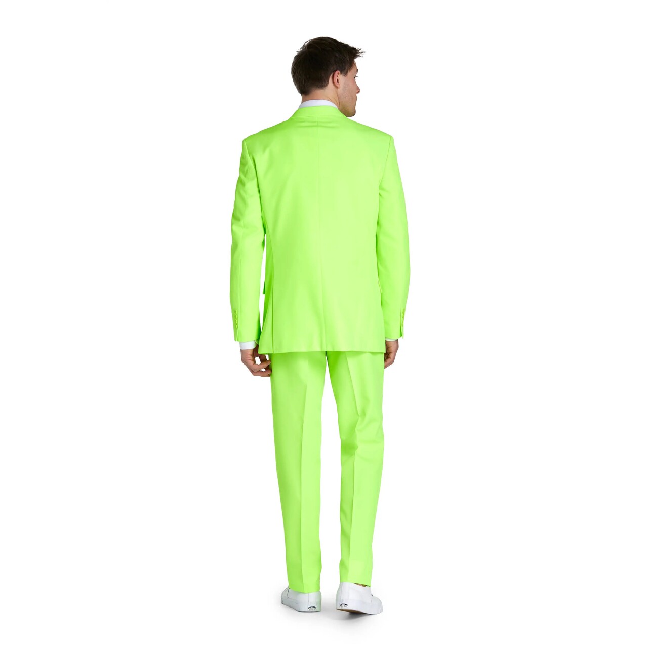 Op deze afbeelding zie je een Kostuums, van het merk Opposuits. Neon Lucky Lime Lucas Man Kostuum
