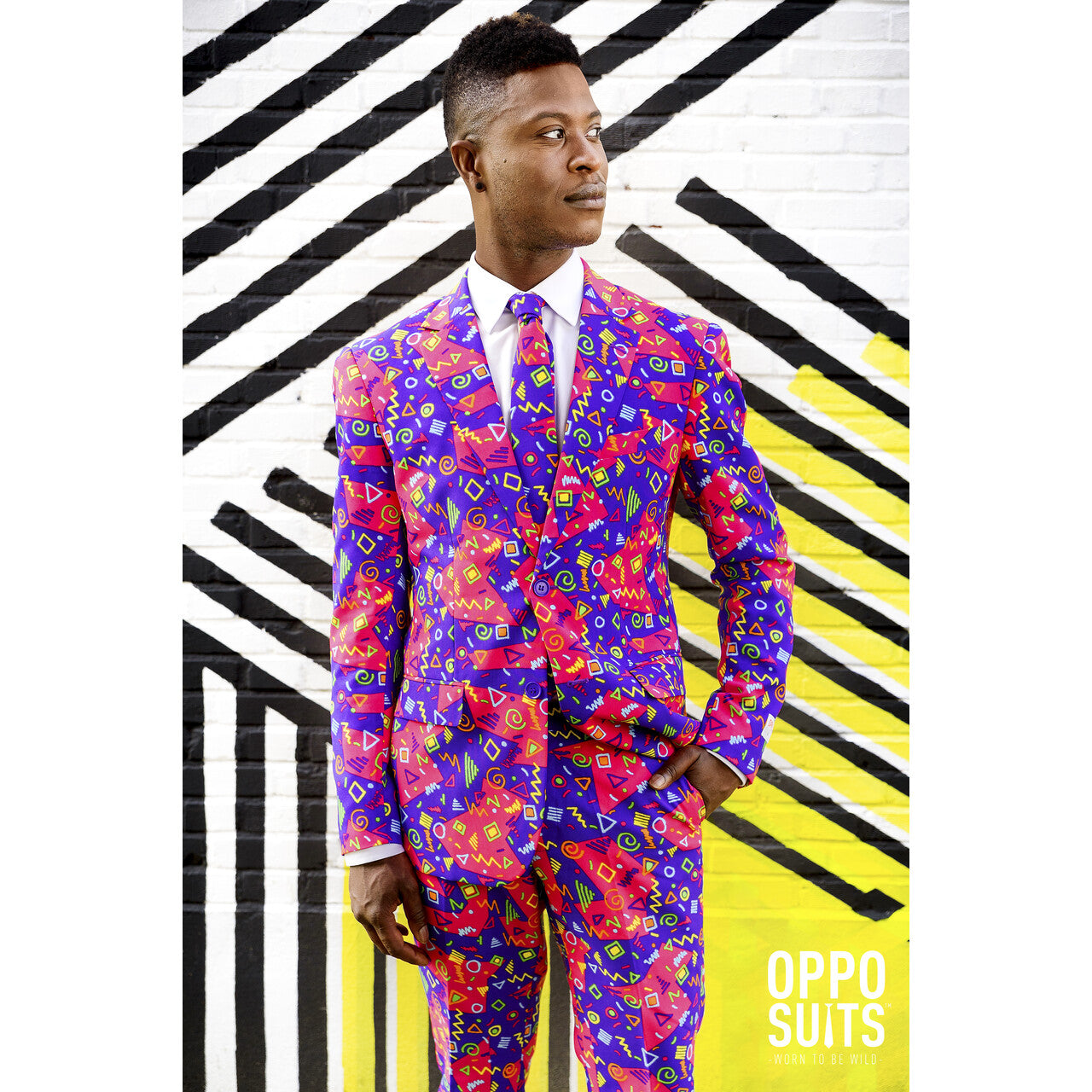 Op deze afbeelding zie je een Kostuums, van het merk Opposuits. Psychedelic The Fresh Prince Opposuit Man Kostuum