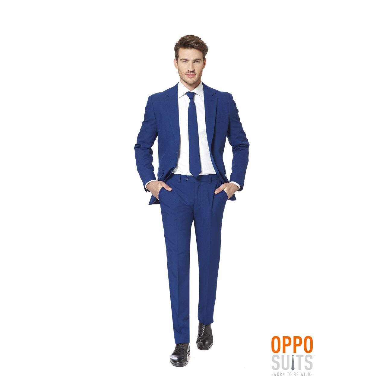Op deze afbeelding zie je een Kostuums, van het merk Opposuits. Klassiek Navy Royale Opposuit Man Kostuum