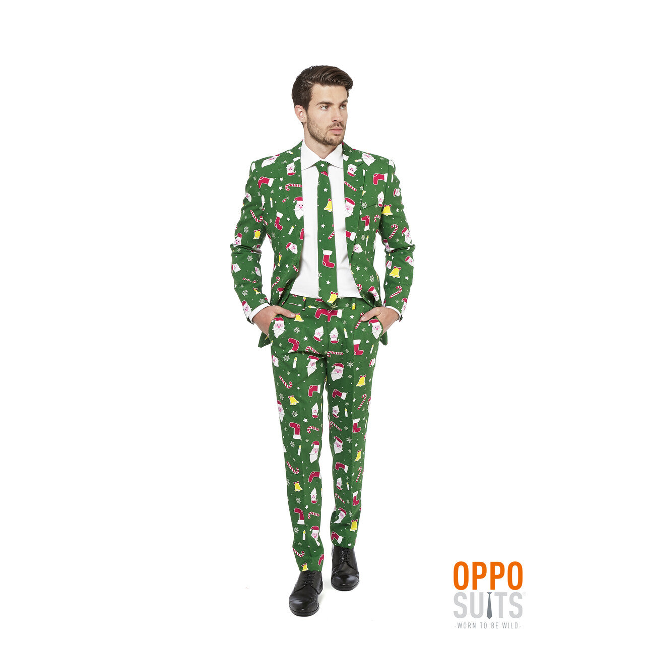 Op deze afbeelding zie je een Kostuums, van het merk Opposuits. Doldwaze Santaboss Kerst Opposuit Man Kostuum