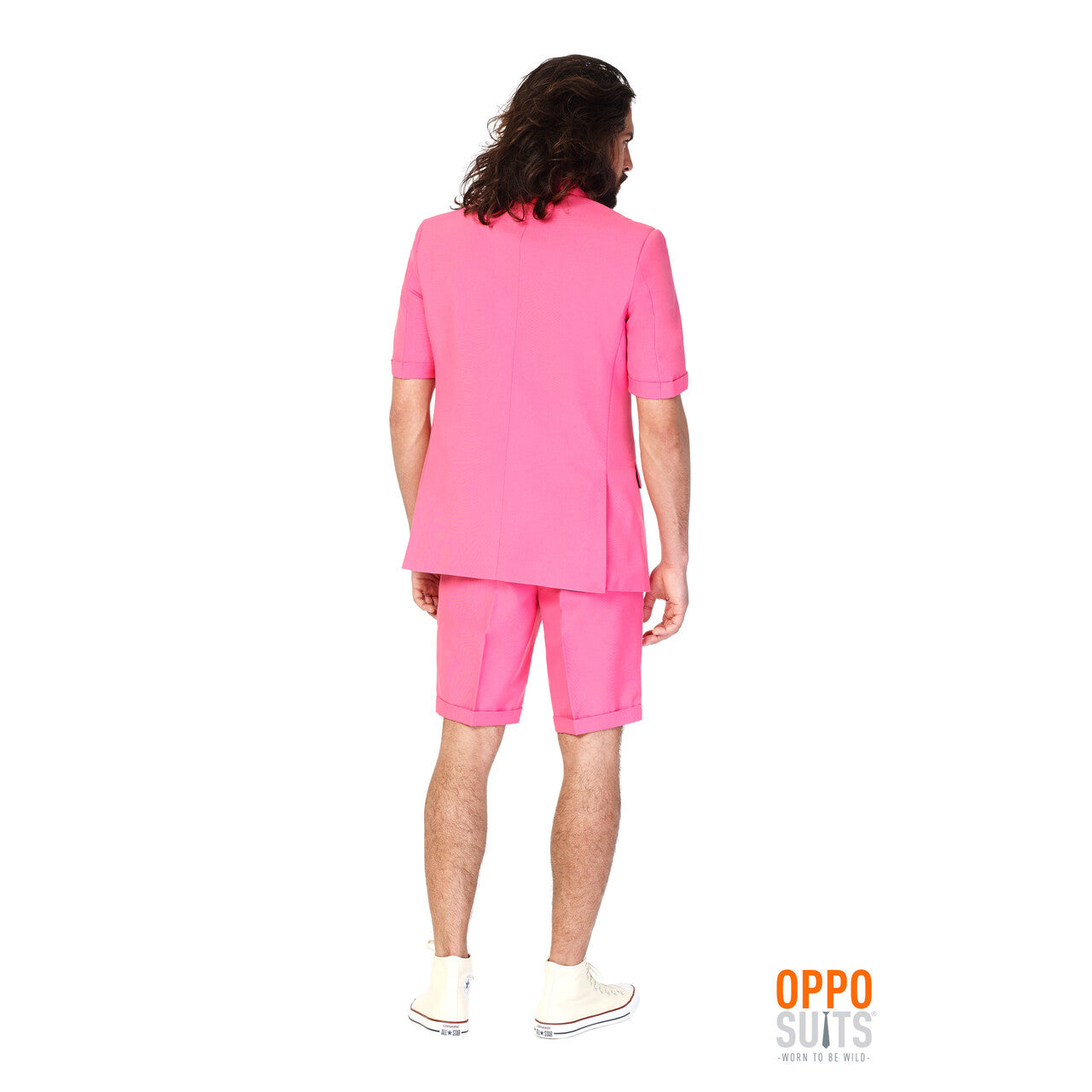 Op deze afbeelding zie je een Kostuums, van het merk Opposuits. Summer Festival Extravagant Mr. Pink Opposuit Kostuum Man