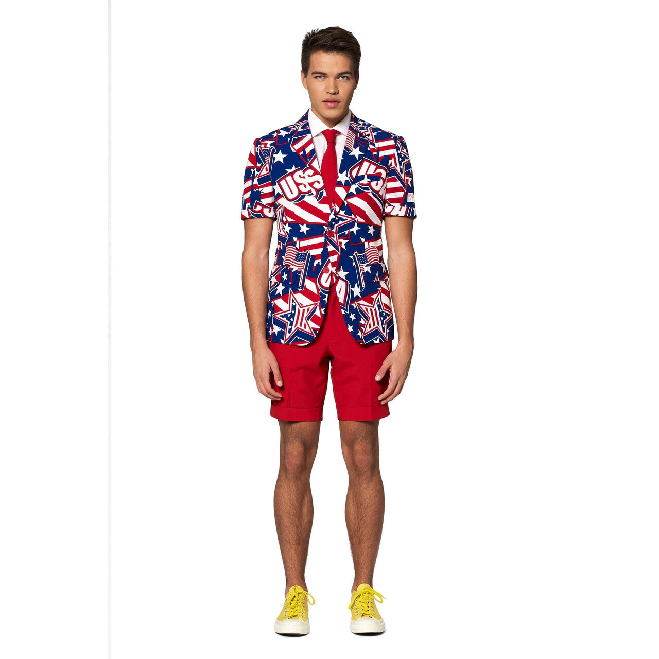 Op deze afbeelding zie je een Kostuums, van het merk Opposuits. Mighty Murica Zomer Man Kostuum