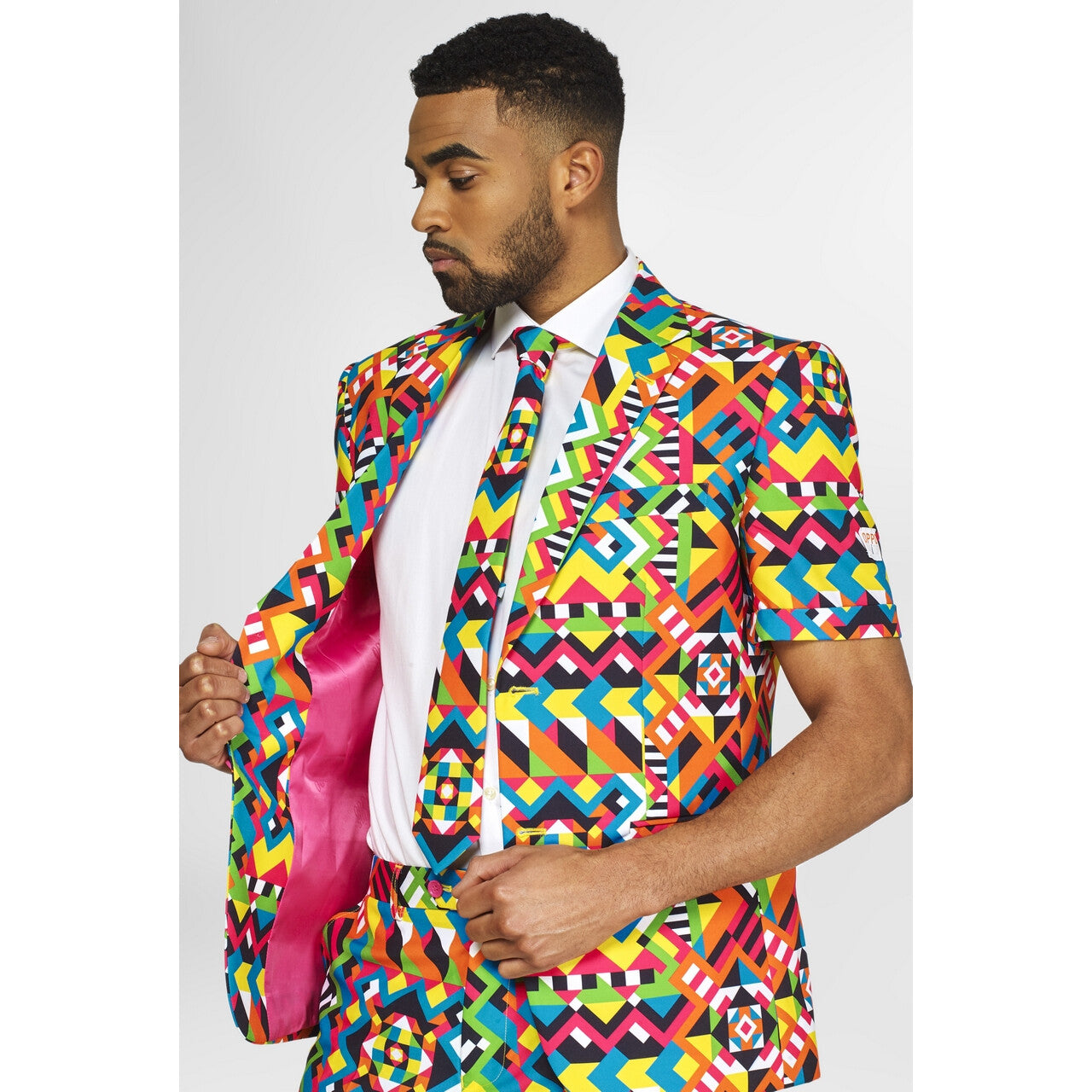 Op deze afbeelding zie je een Kostuums, van het merk Opposuits. Abstractive Caleidoscoop Man Kostuum