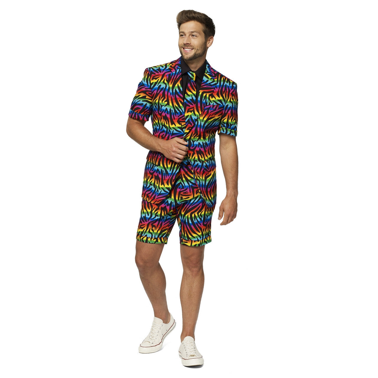 Op deze afbeelding zie je een Kostuums, van het merk Opposuits. Wild Rainbow Zomer Man Kostuum