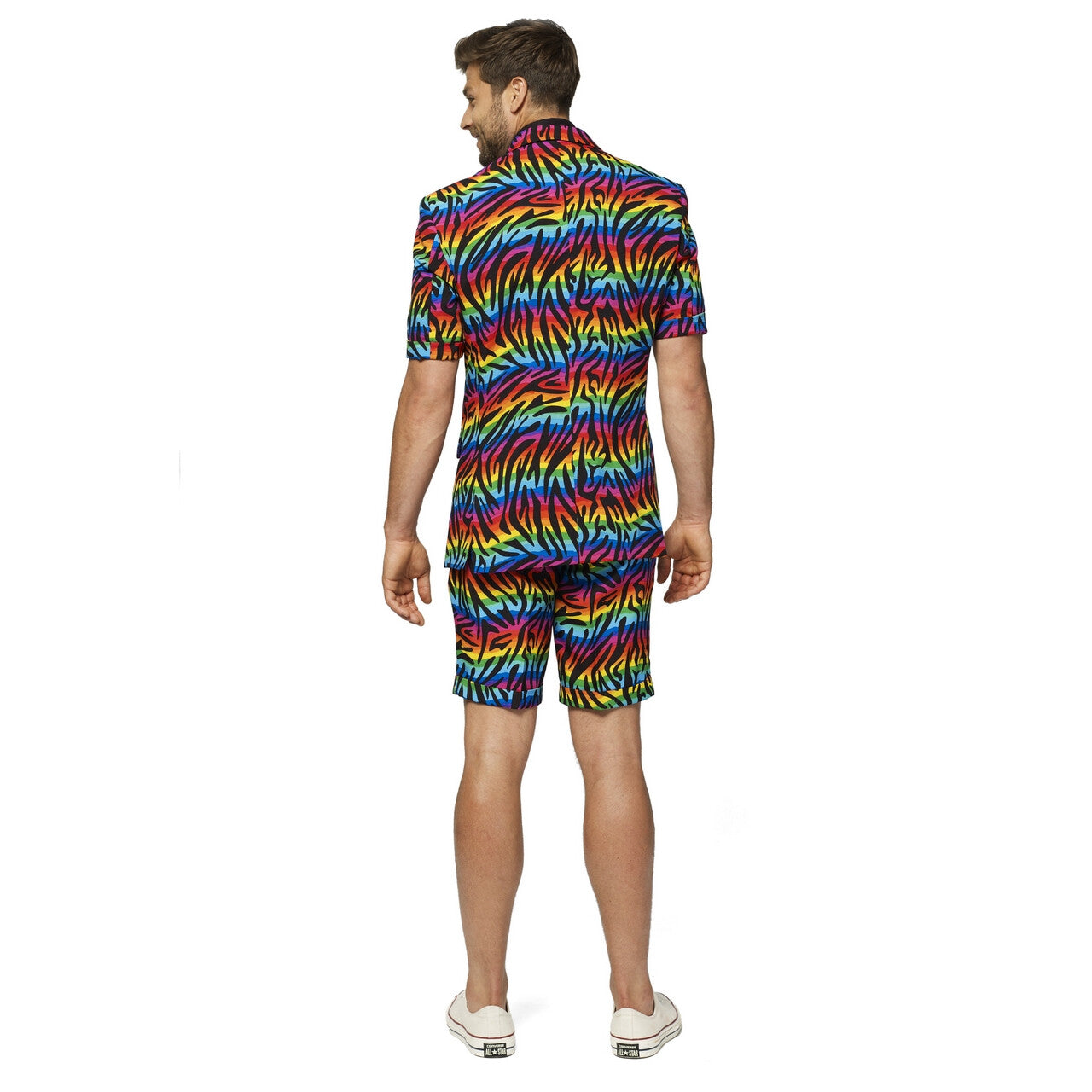 Op deze afbeelding zie je een Kostuums, van het merk Opposuits. Wild Rainbow Zomer Man Kostuum