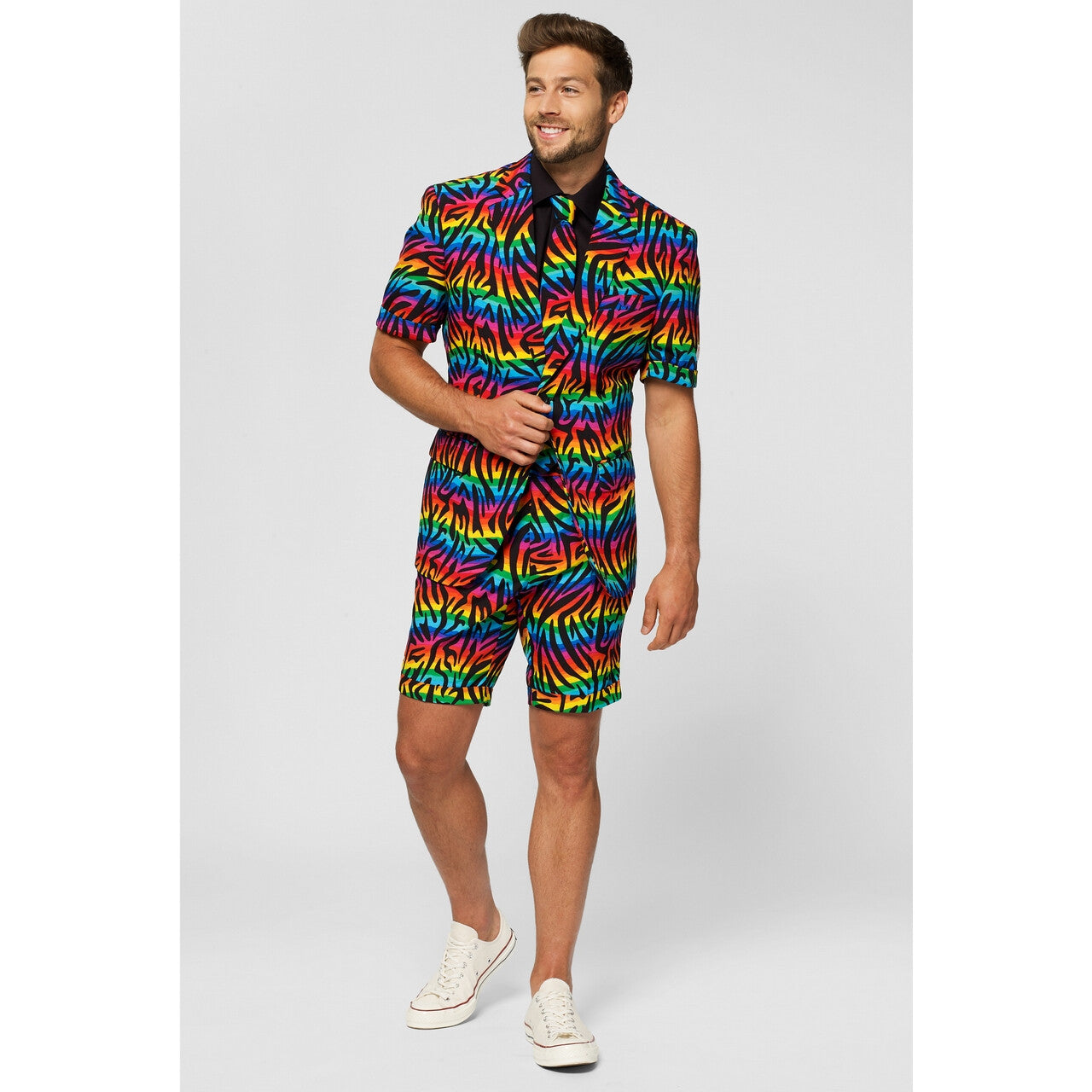 Op deze afbeelding zie je een Kostuums, van het merk Opposuits. Wild Rainbow Zomer Man Kostuum