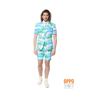 Op deze afbeelding zie je een Kostuums, van het merk Opposuits. Summer Festival Miami Flaminguy Opposuits Man Kostuum