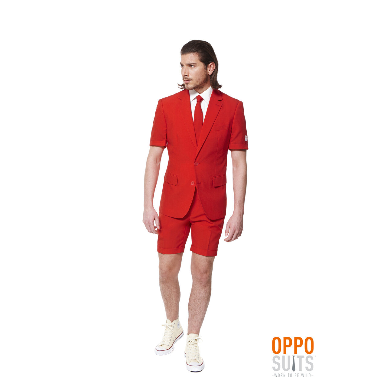 Op deze afbeelding zie je een Kostuums, van het merk Opposuits. Summer Festival Intense Red Devil Opposuit Man Kostuum