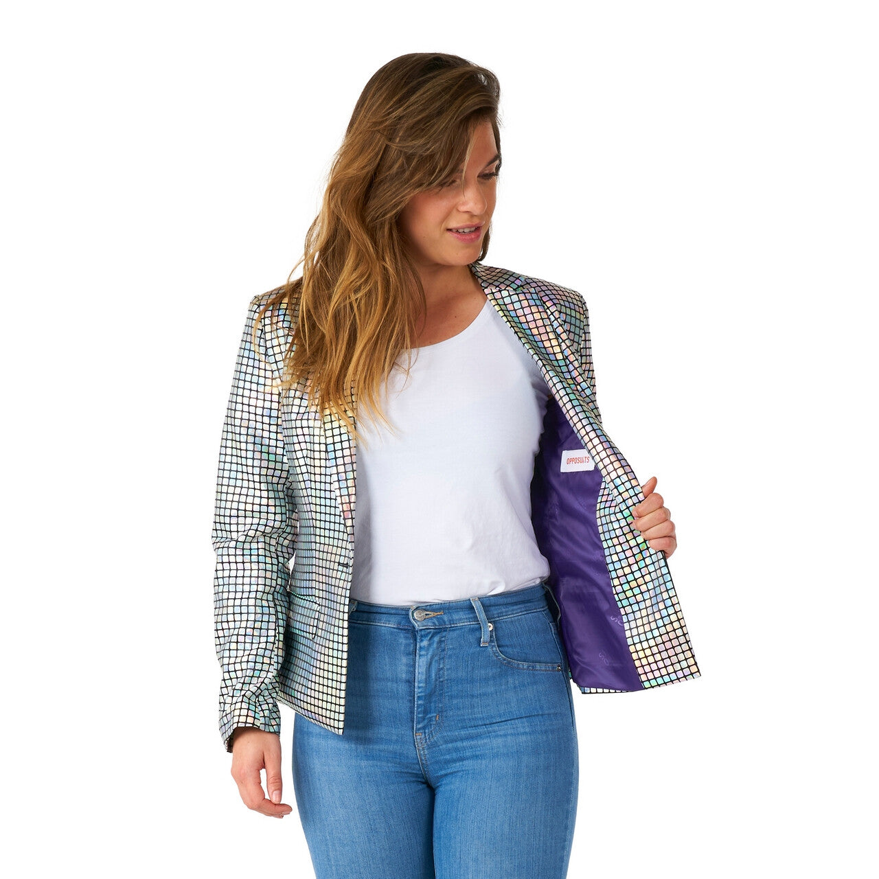 Op deze afbeelding zie je een Kostuums, van het merk Opposuits. Discoballer Daisy Lights Vrouw