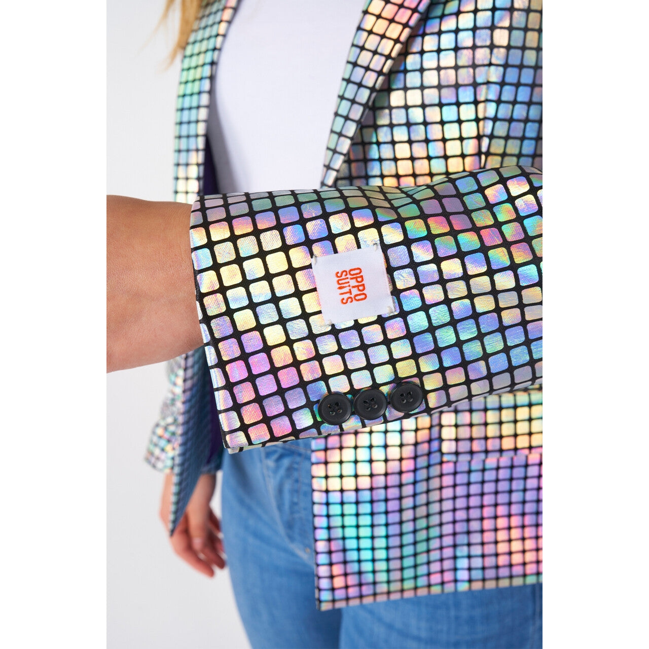 Op deze afbeelding zie je een Kostuums, van het merk Opposuits. Discoballer Daisy Lights Vrouw
