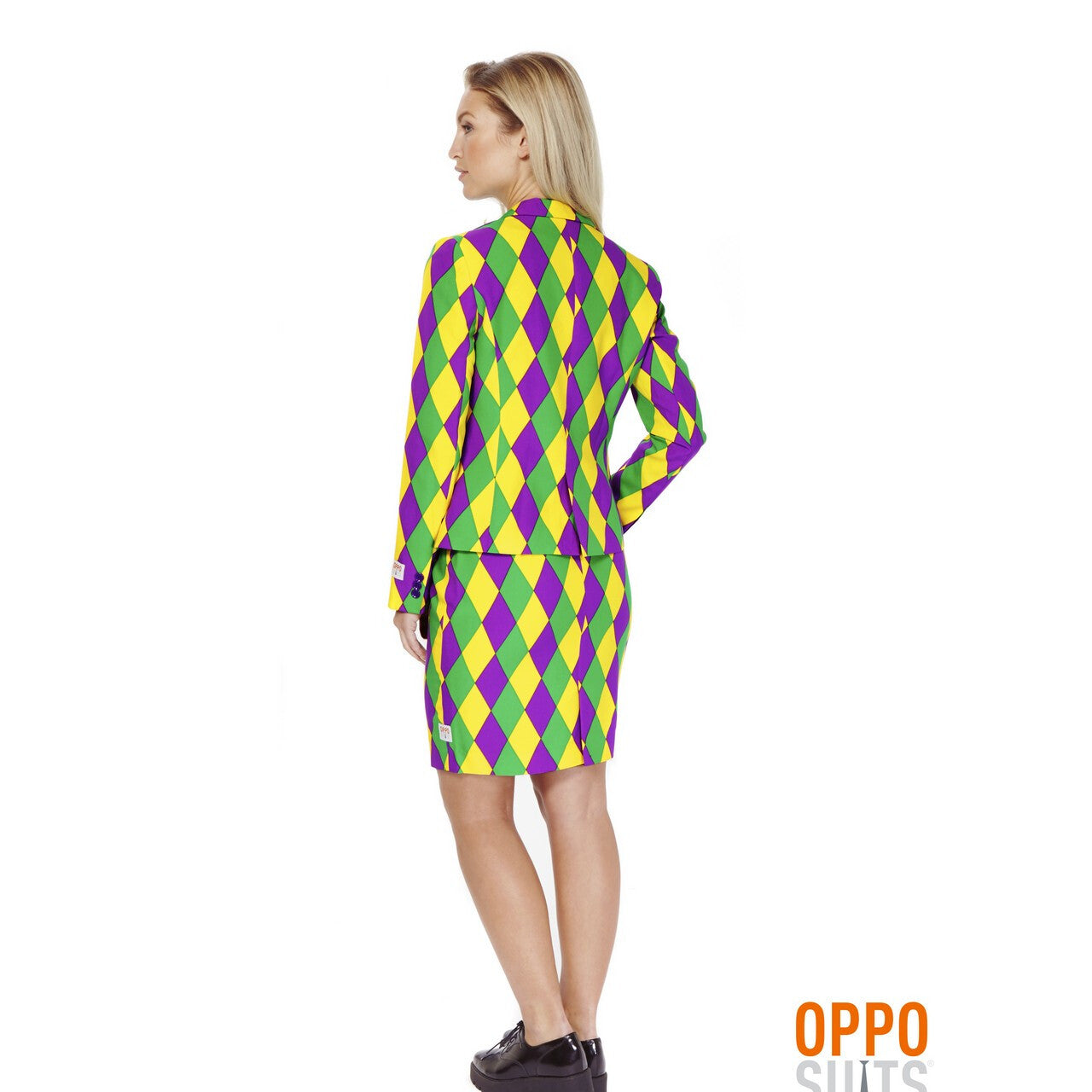 Op deze afbeelding zie je een Kostuums, van het merk Opposuits. Circus Harlequeen Opposuit Vrouw Kostuum