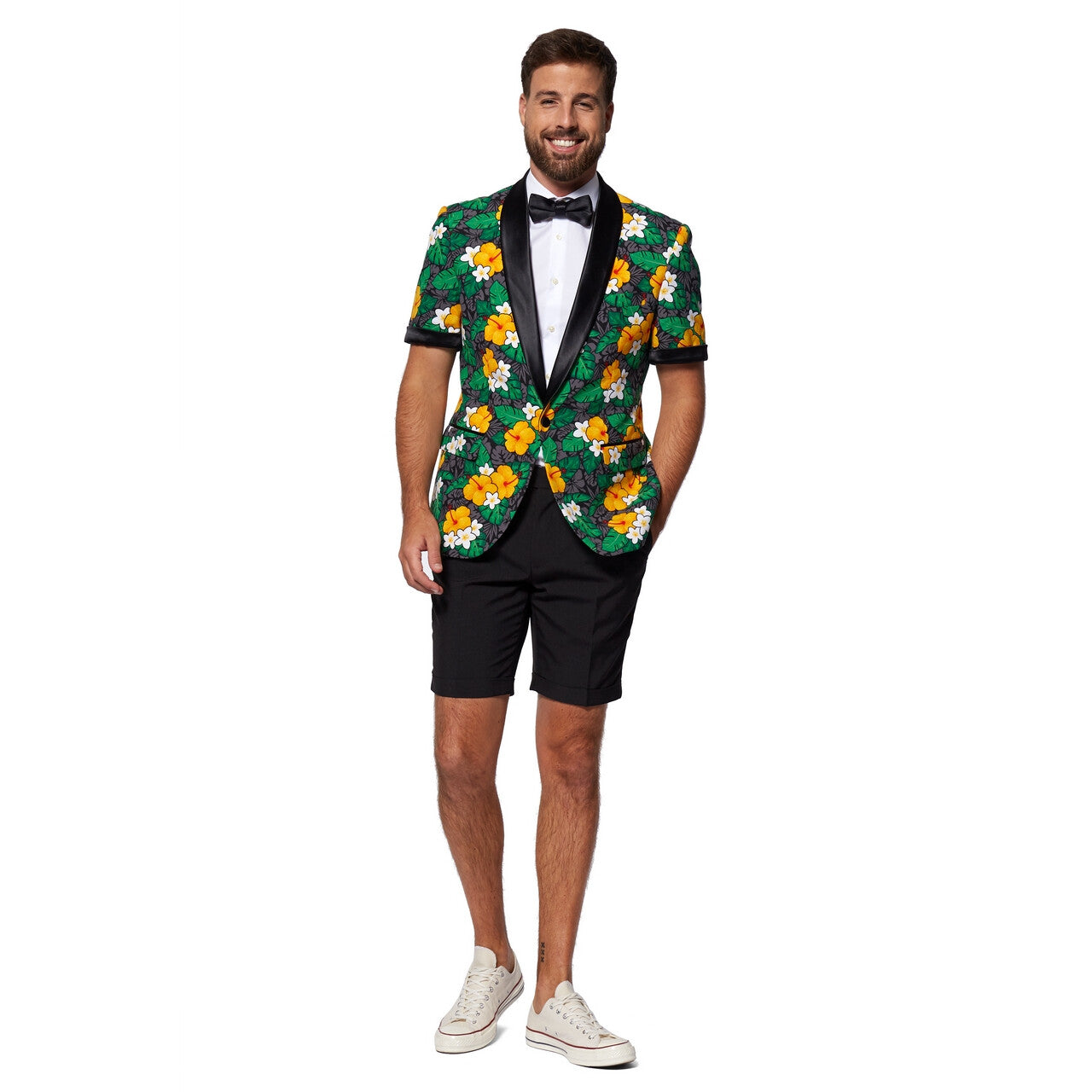 Op deze afbeelding zie je een Kostuums, van het merk Opposuits. Tropical Flower Treasure Short Opposuit Man Kostuum