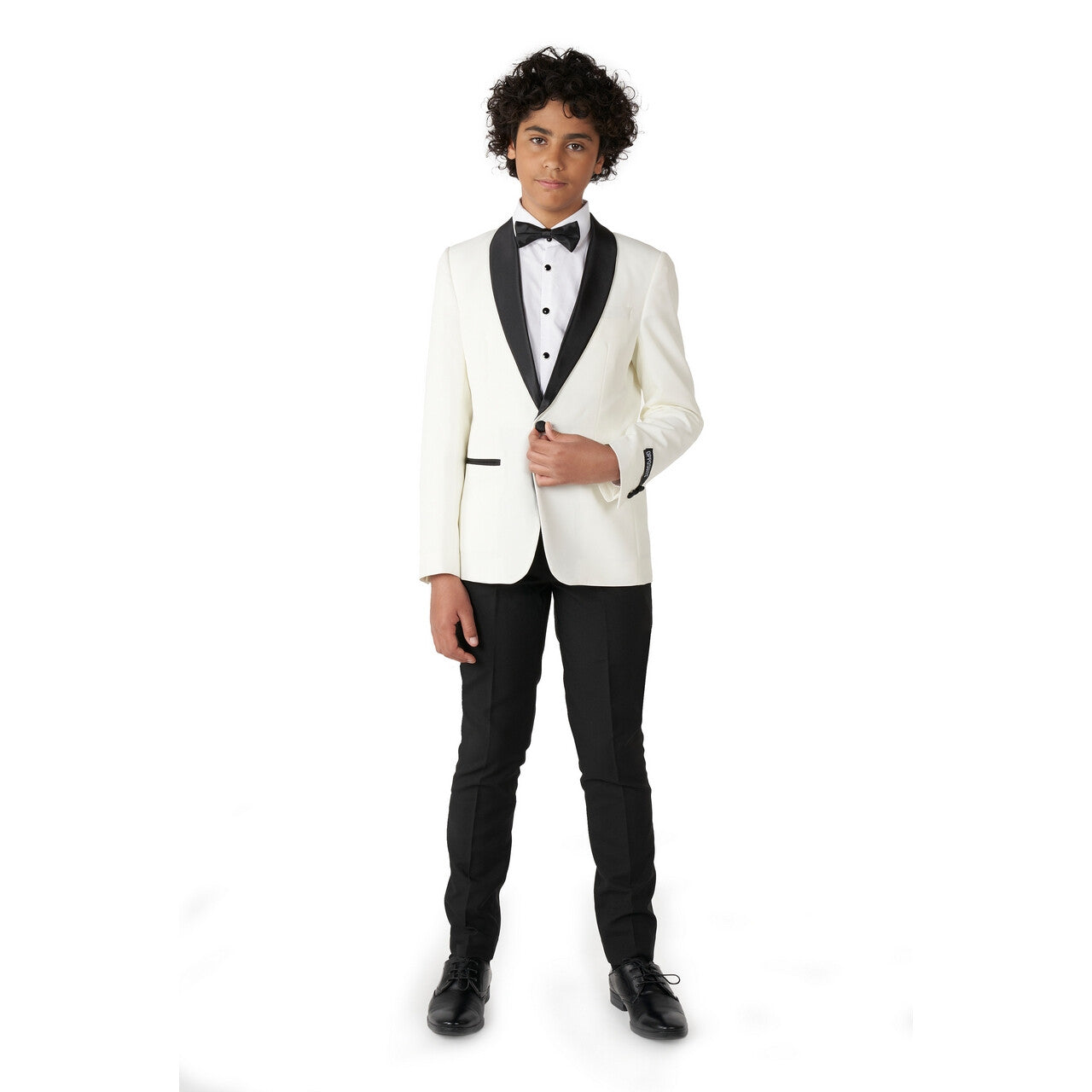 Op deze afbeelding zie je een Kostuums, van het merk Opposuits. Classy Pearly White Opposuit Jongen Kostuum