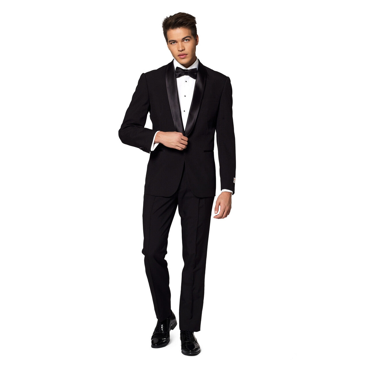 Op deze afbeelding zie je een Kostuums, van het merk Opposuits. Jet Set Black Cocktail Party Man Kostuum