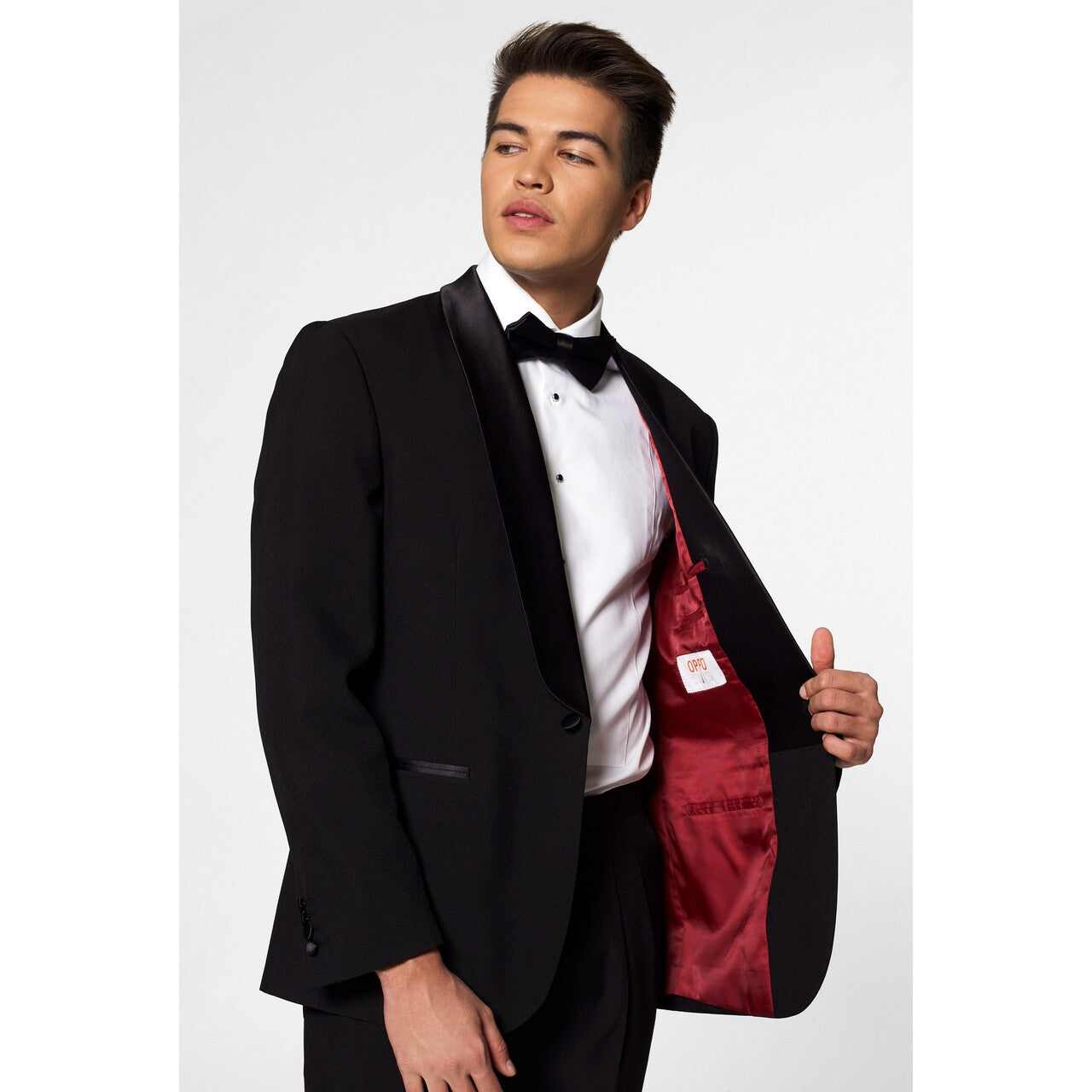 Op deze afbeelding zie je een Kostuums, van het merk Opposuits. Jet Set Black Cocktail Party Man Kostuum