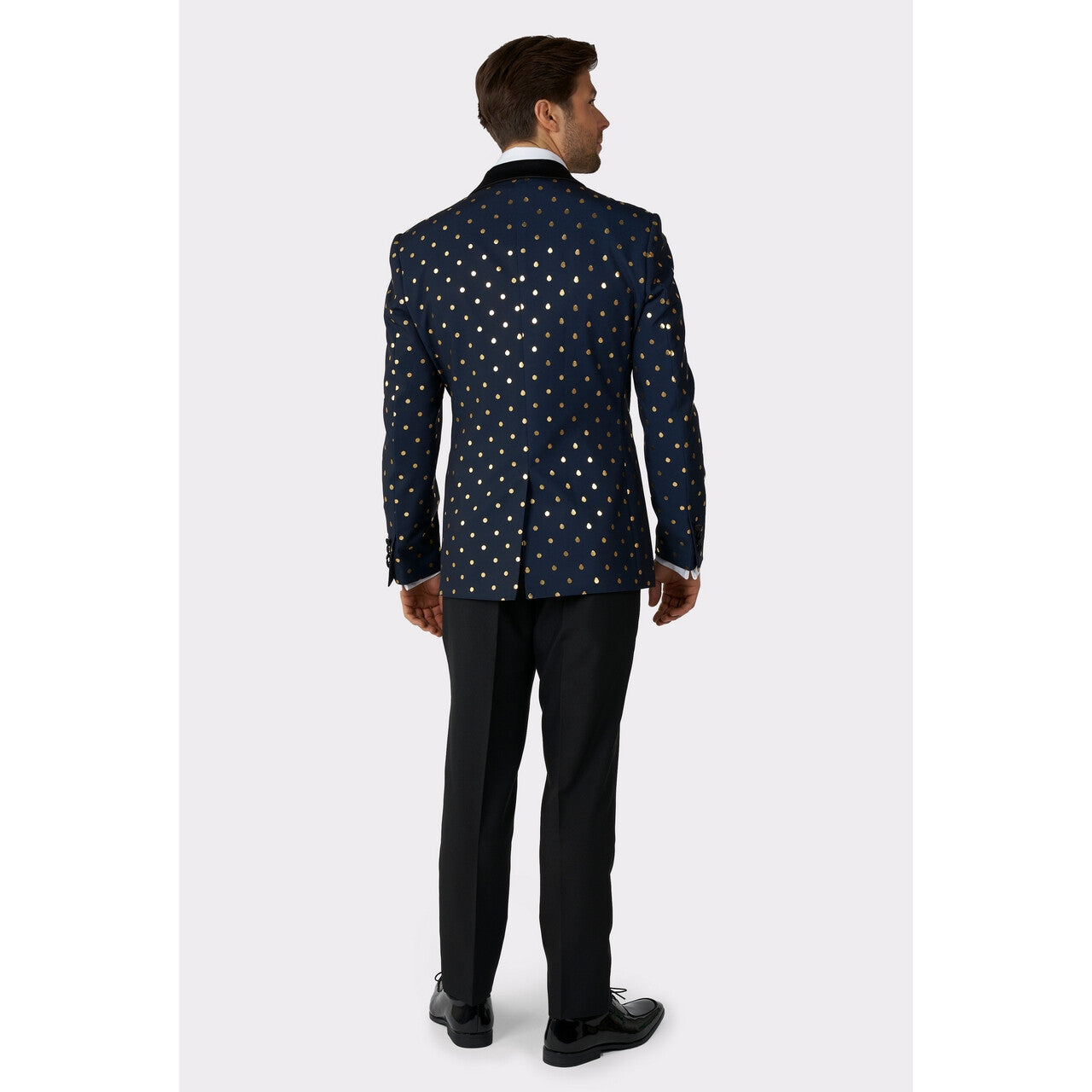 Op deze afbeelding zie je een Kostuums, van het merk Opposuits. Poilka Foilka Golden Dots Opposuit Man Kostuum