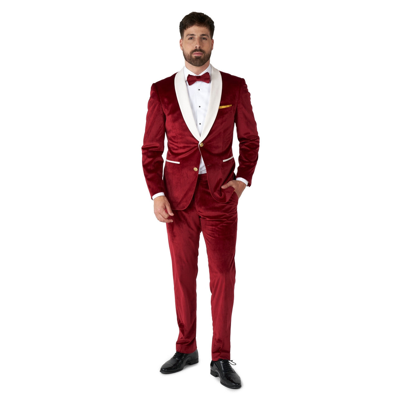 Op deze afbeelding zie je een Kostuums, van het merk Opposuits. Rode Velvet Vibes Xmas Opposuit Man Kostuum