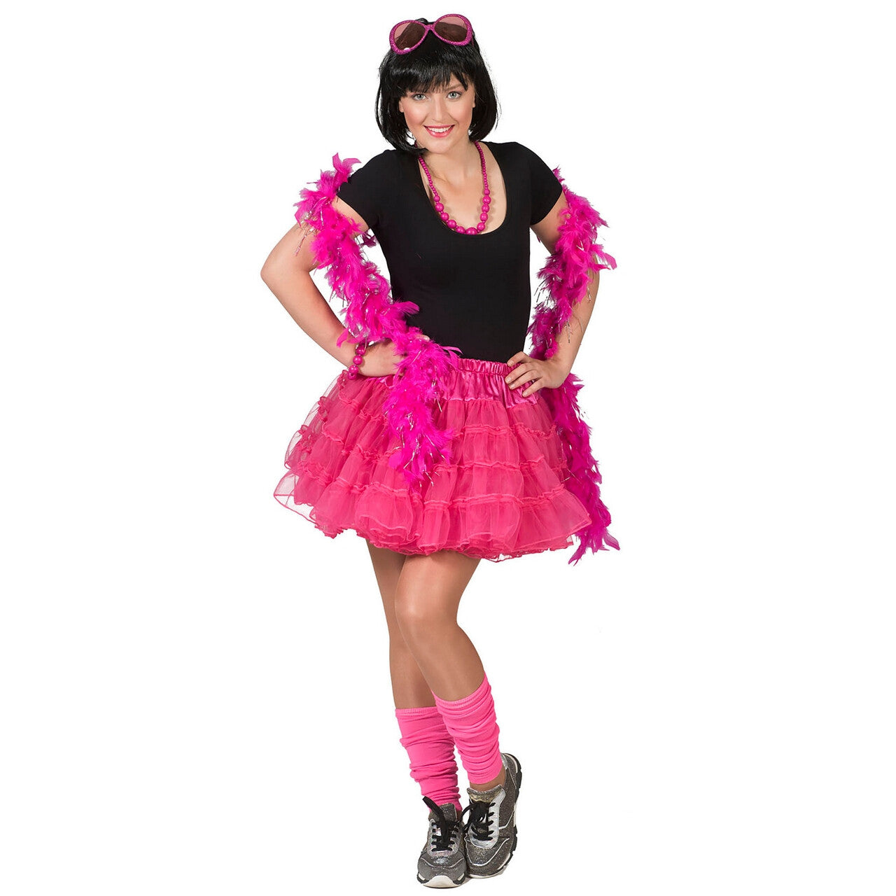 Op deze afbeelding zie je een Kostuums, van het merk Pierros. Fleurige Fuchsia Petticoat Karina Vrouw Kostuum