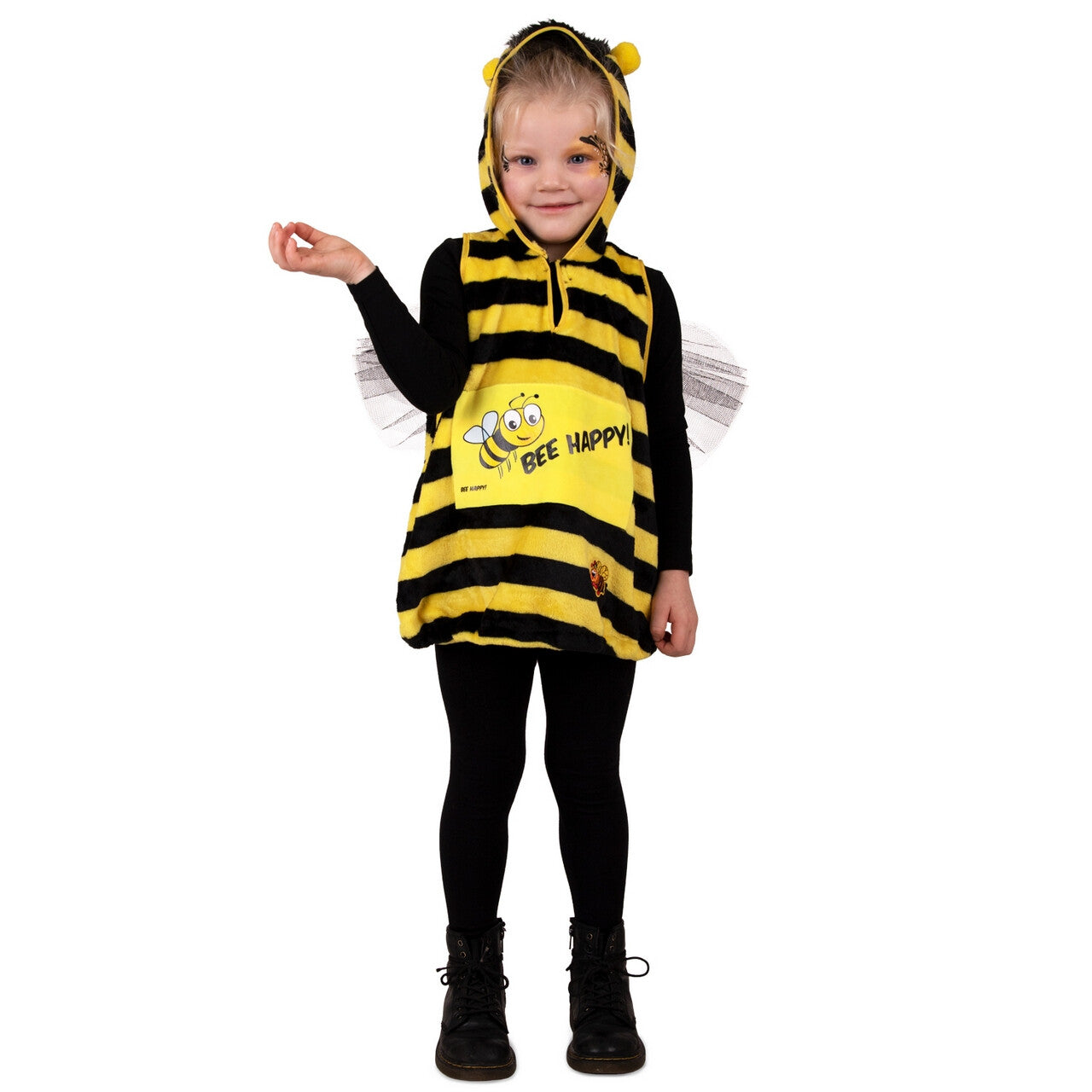 Op deze afbeelding zie je een Kostuums, van het merk PartyXplosion. Bijtje Bee Happy Kind Kostuum