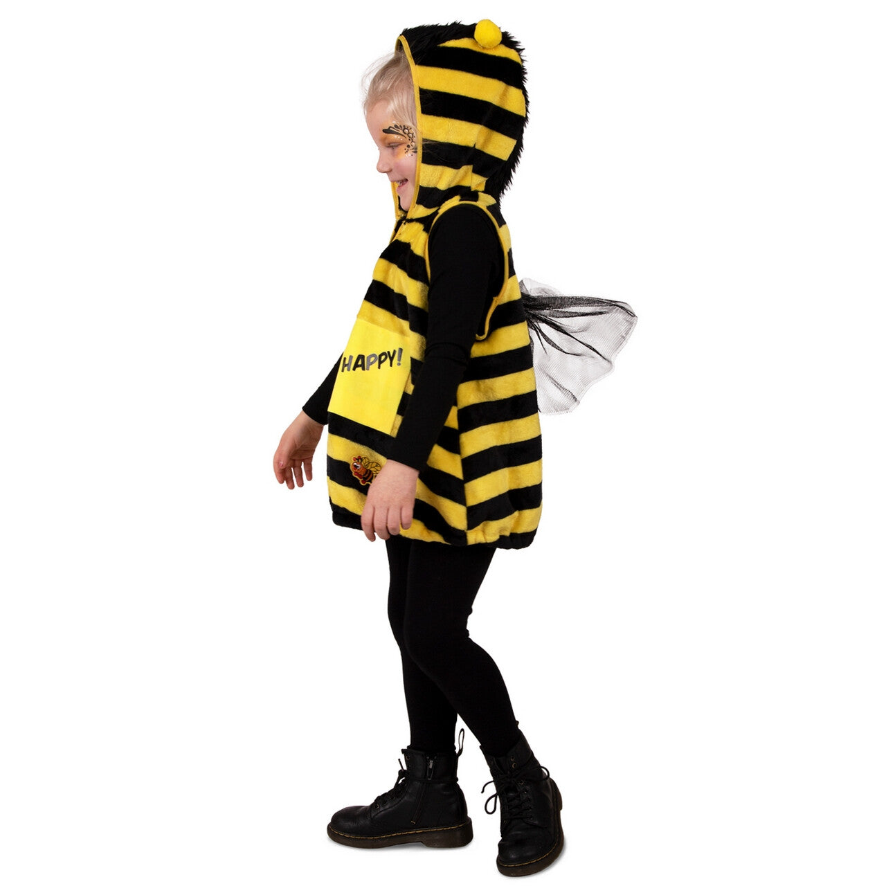 Op deze afbeelding zie je een Kostuums, van het merk PartyXplosion. Bijtje Bee Happy Kind Kostuum