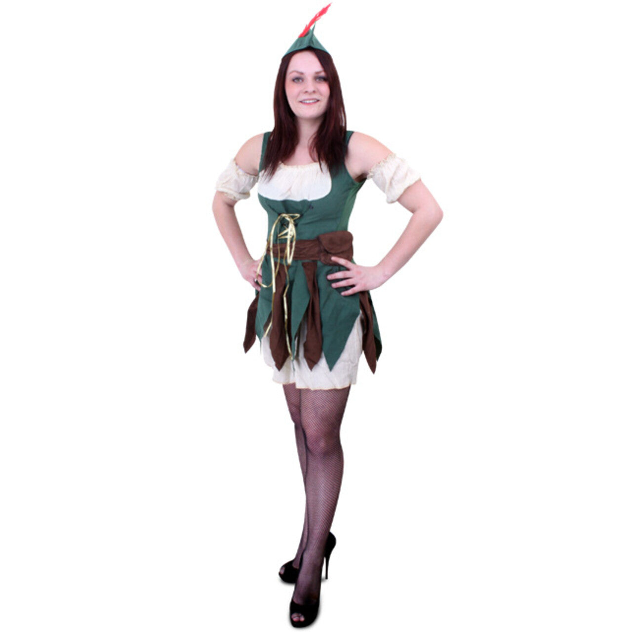 Op deze afbeelding zie je een Kostuums, van het merk PartyXplosion. Robin Hood Uit Het Bos Dames Vrouw Kostuum