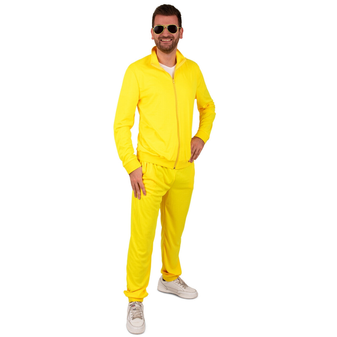 Op deze afbeelding zie je een Kostuums, van het merk PartyXplosion. Sunny Day Funny Play Suit Man Kostuum