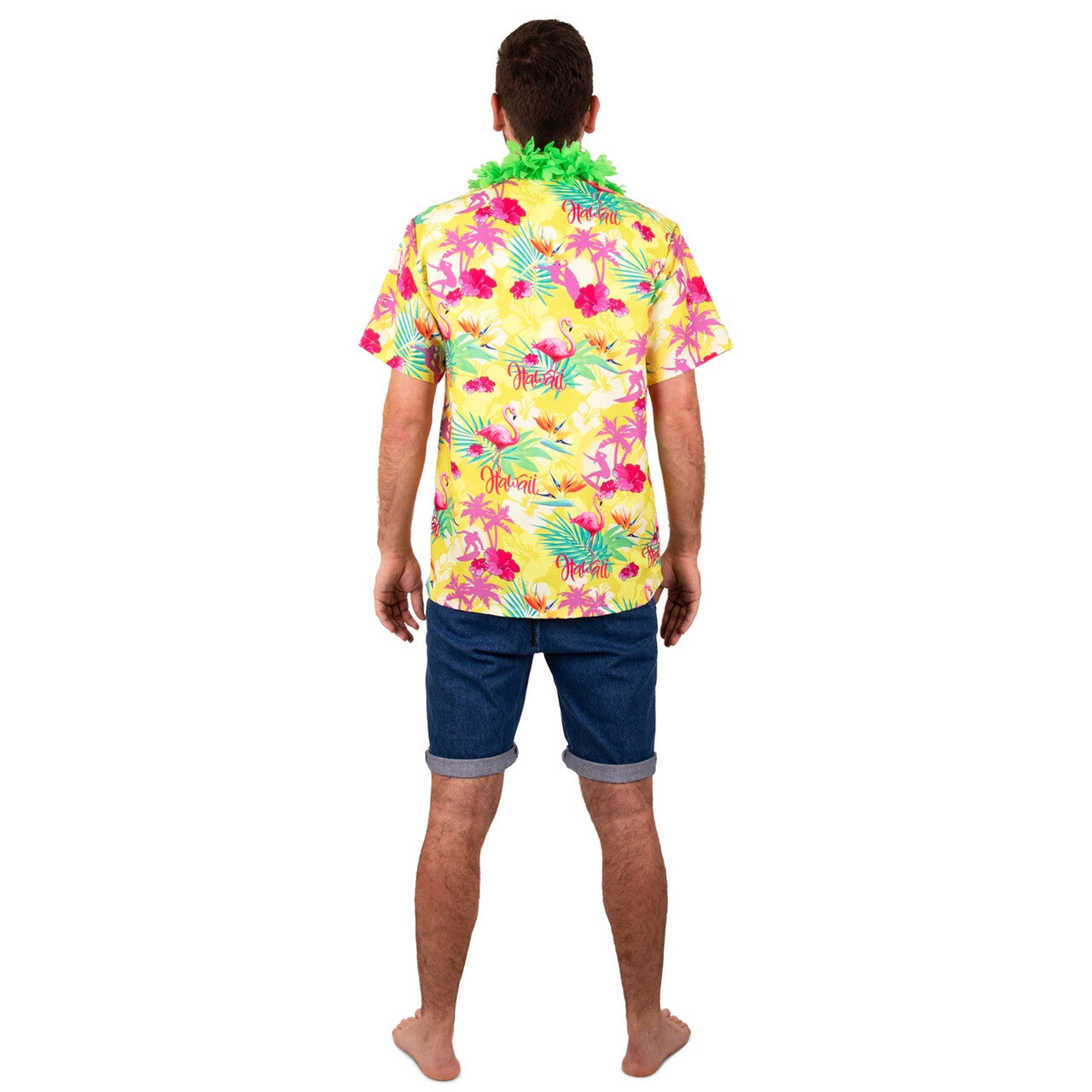Op deze afbeelding zie je een Kostuums, van het merk PartyXplosion. Tropische Hawaii Overhemd Geel Man
